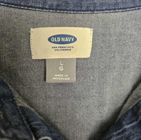 Chambray denim tunic dress by Old Navy in size L 100% cotton - Picture 2 of 4